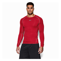 Under Armour HeatGear Armour Comp L/S T-Shirt - Men's - Red / Grey