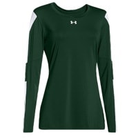 Under Armour Team Block Party L/S Jersey - Women's - Dark Green / White