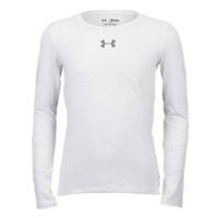 Under Armour ColdGear L/S Top - Girls' Grade School - All White / White