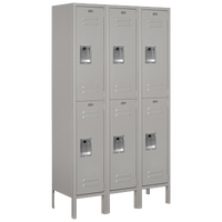 Salsbury Assembled Double Tier Standard Locker - Grey / Grey