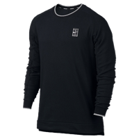 Nike Court Top LS Baseline Pullover - Men's - Black / White