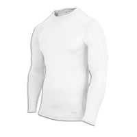 Eastbay EVAPOR Long Sleeve Compression Crew - Men's - All White / White