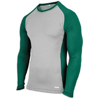 Eastbay Evapor L/S Baseball Compression Top - Boys' Grade School - Dark Green / Grey