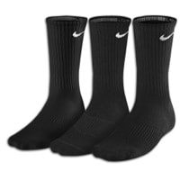 Nike 3 Pack Moisture MGT Cushion Crew Socks - Men's - Black / Black