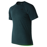 New Balance Breathe Short Sleeve T-Shirt - Men's - Dark Green / Light Green