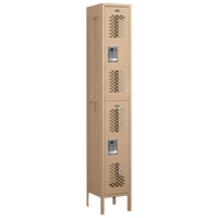 Salsbury Assembled Double Tier Vented Locker - Tan / Tan