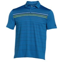 Under Armour coldblack Engineered Stripe Golf Polo - Men's - Light Blue / Yellow