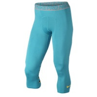 Nike Cool Fitted Speed Vent 3/4 Tights - Men's - Light Blue / Gold