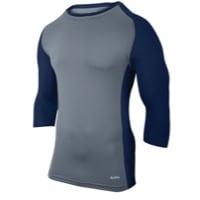 Eastbay Baseball Compression Top - Men's - Grey / Navy