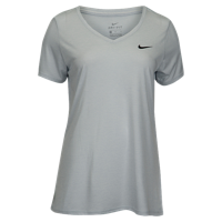 Nike Team Short Sleeve V-Neck Legend T-Shirt - Women's - All White / White