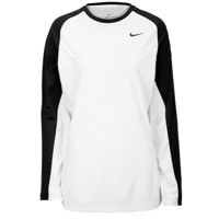 Nike Team Elite L/S Shooting Shirt - Women's - White / Black