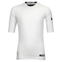 Nike Cool Short Sleeve Compression Top - Boys' Grade School - White / Black