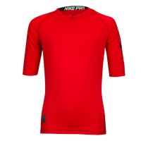 Nike Cool Short Sleeve Compression Top - Boys' Grade School - Red / Black