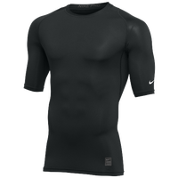 Nike Team 1/2 Sleeve Compression Top - Men's - Black / White