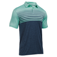 Under Armour Coolswitch Upright Stripe Golf Polo - Men's - Light Green / Navy