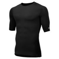 Nike Team Core 1/2 Sleeve Compression Top - Men's - All Black / Black