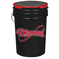 Diamond Bucket with 30 DOL-DBA Baseballs - Black / Red