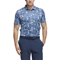 adidas Cobblestone Print Golf Polo - Men's - Blue