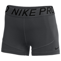 Nike Team Pro 3" Shorts - Women's - Grey / Grey