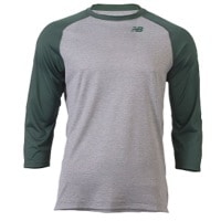 New Balance 3/4 Raglan Shirt - Men's - Grey / Dark Green