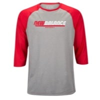 New Balance 3/4 Raglan Logo Shirt - Men's - Red / Grey