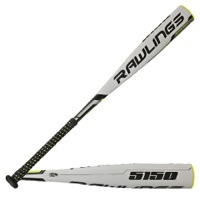 Rawlings 5150 Baseball Bat -10 - Youth - White / Black