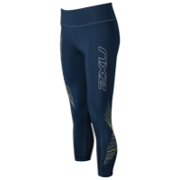 2XU Hyoptik Mid Rise Compression 7/8 Tights - Women's - Navy / Light Green