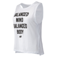 New Balance Graphic Cotton Jersey Tank - Women's - White / Black